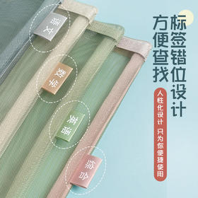 科目分类文件袋大容量双层拉链作业袋学生用透明尼龙网纱A4资料袋