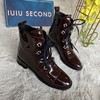 IUIU SECOND 秋冬漆皮时尚水钻绑带马丁靴 商品缩略图3