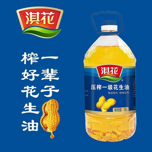 淇花压榨一级花生油 物理压榨食用植物油 炒菜烘焙家庭食用桶装5L 商品图1