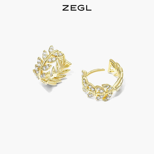 ZEGL树叶耳环女2022年新款潮耳钉设计感小众耳扣高级感气质耳饰品-tmall.com天猫 商品图1
