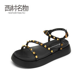 西村名物2021夏季新款仙女风柳丁时装凉鞋女罗马鞋百搭气质T21BG23351