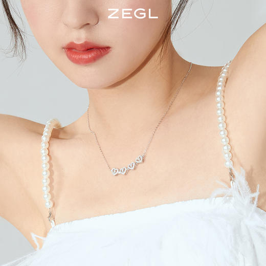 ZEGL爱心四叶草项链925纯银项链女高级设计感小众轻奢锁骨链配饰 商品图4