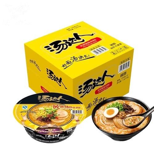 统一汤达人方便面整箱装日式豚骨碗面海鲜罗宋汤韩式酸辣泡面12碗 商品图3