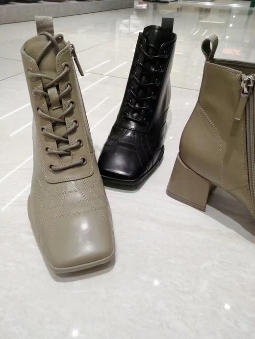 IUIU SECOND 2021冬季新款方头粗跟踝靴 商品图0