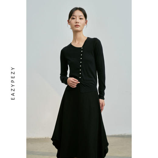 EAZYPEZY 真丝羊绒精纺斜襟针织衫 商品图3