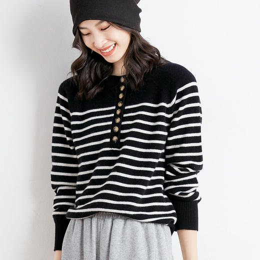 纤束马带扣条纹圆领 GH-2130 商品图6