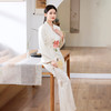 2022春季新款新年战袍中国风裤套装V领修身衣服中式套装女两件套 LX21092 商品缩略图3