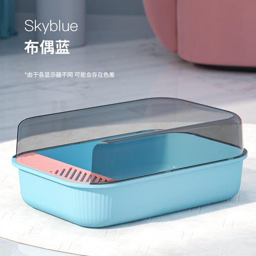 半封闭顶入式猫砂盆 猫厕所 高边防外溅 大空间 优质PP材质 商品图4