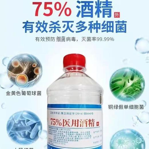 75%乙醇消毒液 外用酒精 500ml 拔火罐用 消毒杀菌用 30瓶/箱 商品图4
