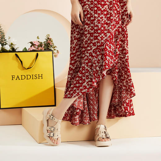 2021新款牛漆皮女金属扣深口穆勒凉拖鞋包头女士拖鞋T21BG23621 商品图0