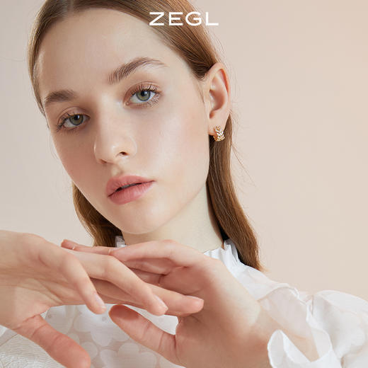 ZEGL树叶耳环女2022年新款潮耳钉设计感小众耳扣高级感气质耳饰品-tmall.com天猫 商品图5