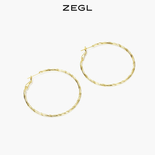 ZEGL圆圈耳环女2022年新款潮耳钉设计感小众耳圈925银针复古耳饰 商品图1