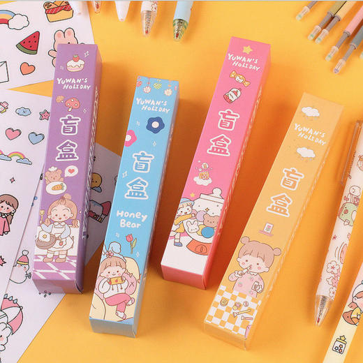  【体验拆盒惊喜❗️盲盒文具套装】创意可玩性高，开学季常备❗️贴纸卡通中性笔，学生课堂奖励小礼物品特价清仓伴手礼新年礼盒年货礼盒六一儿童节礼物 商品图3