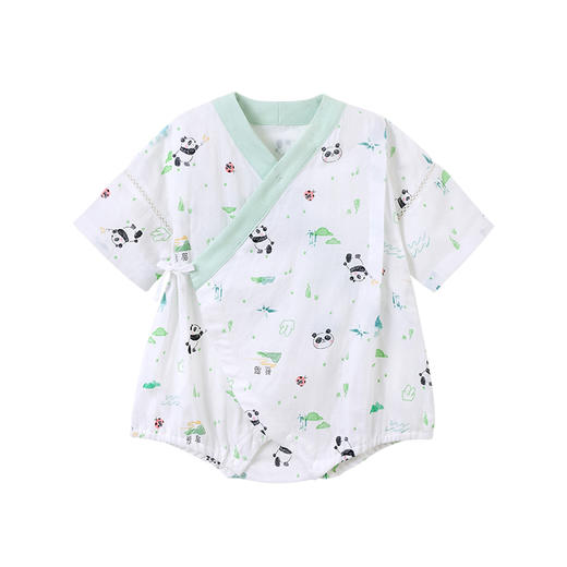 英氏男婴儿连体服男宝宝短袖哈衣绑带和尚服夏季款爬服 YZJNJ22008A 商品图4