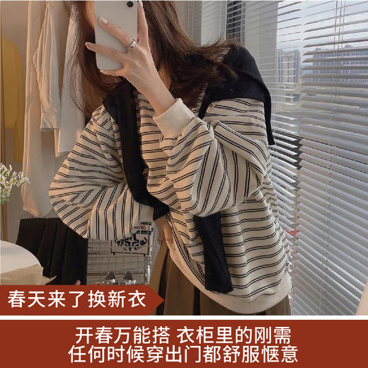 【春天来了换新衣】双条纹基础款卫衣（非质量问题不退不换）（非质量问题不退不换） 商品图0