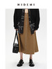 HIDEMI 简约A型伞状拉链式半身裙 黑色/卡其色 商品缩略图8