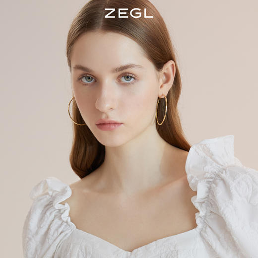 ZEGL圆圈耳环女2022年新款潮耳钉设计感小众耳圈925银针复古耳饰 商品图2