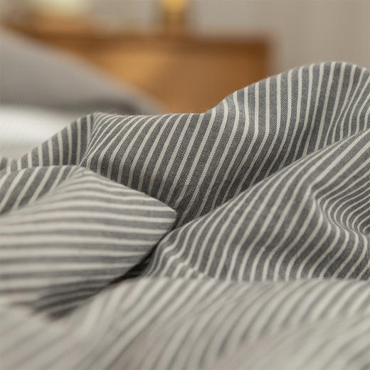 【水洗密细条套件】原棉四件套纯色白色提花水洗棉套件全棉细条纹四件套条纹水洗棉四件套密细条全棉4件套 商品图12