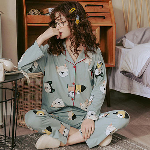 睡衣女士春秋长袖大码秋冬季家居服套装可外穿女生节三八妇女节（gxfc50） 商品图3