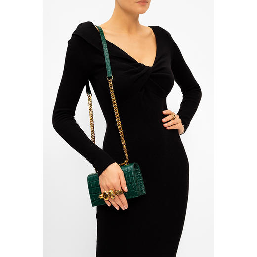 ALEXANDER MCQUEEN 亚历山大麦昆 迷你Jewelled Satchel手袋 女士单肩包 绿色 653134 1HB00 3120 商品图3