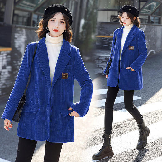 时尚西装外套女2022雪尼尔春装新款气质优雅潮流百搭西装外套韩版 XS9308 商品图0