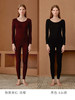 HSIA遐 德绒保暖内衣女薄款圆领弹力修身打底男女士秋衣秋裤套装 商品缩略图2
