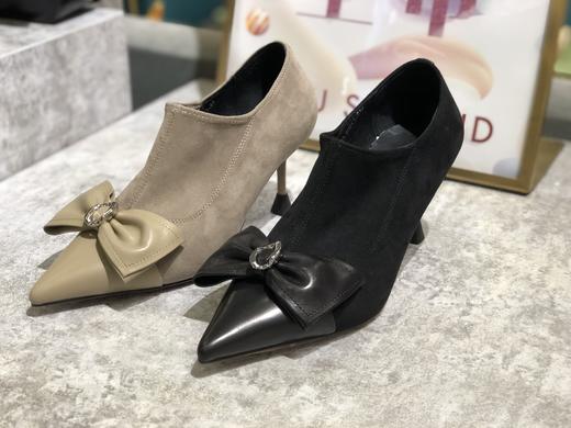 IUIUSECOND 秋季深口高跟鞋牛皮革蝴蝶结尖头女 商品图0