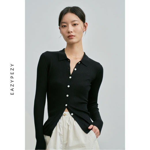 EAZYPEZY 真丝羊绒精纺衬衫开衫 商品图4