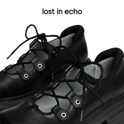 [捡漏价]泫雅同款lost in echo 方头齿轮厚底系带增高皮鞋西装鞋玛丽珍鞋 商品图2