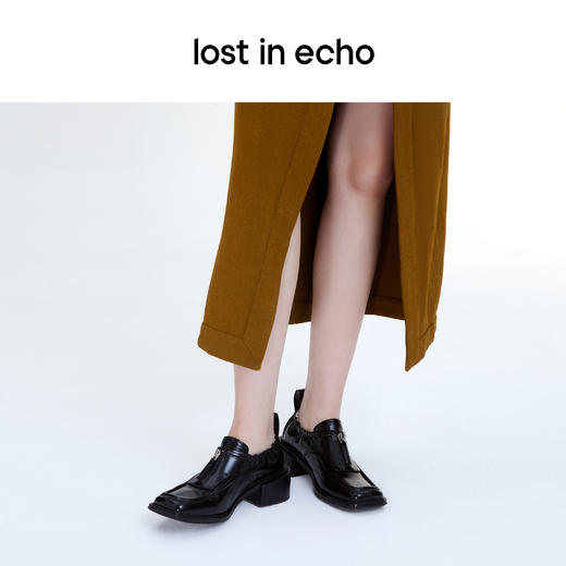 【下架】lost in echo 春季 运动拉链弹力鞋口休闲羊皮乐福鞋 商品图3