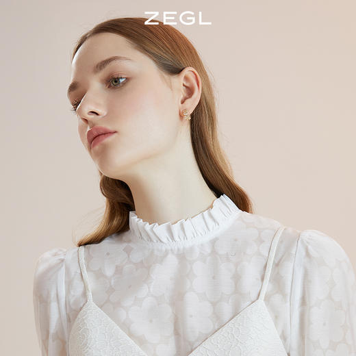 ZEGL树叶耳环女2022年新款潮耳钉设计感小众耳扣高级感气质耳饰品-tmall.com天猫 商品图2