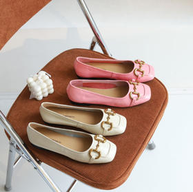 西村名物2021夏季新款低跟浅口百搭方头女鞋T21CE32861