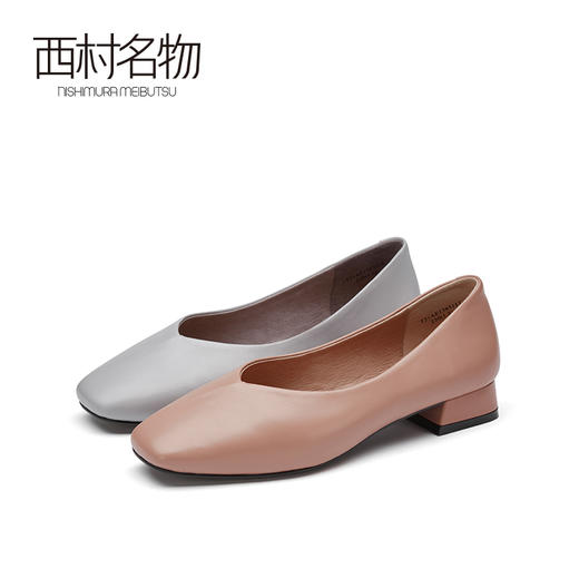 西村名物2021春季新款奶奶鞋女平底复古通勤浅口软底单鞋T21AE13651 商品图0