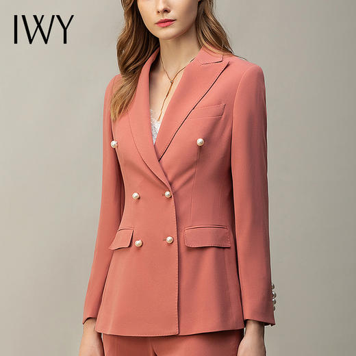 IWY/藕粉色西服套装女秋季播音主持艺考正装高端时尚工作服通勤职业装 CP11383 商品图4