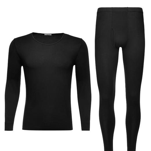 HSIA遐 德绒保暖内衣女薄款圆领弹力修身打底男女士秋衣秋裤套装 商品图4