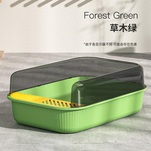 半封闭顶入式猫砂盆 猫厕所 高边防外溅 大空间 优质PP材质 商品图5