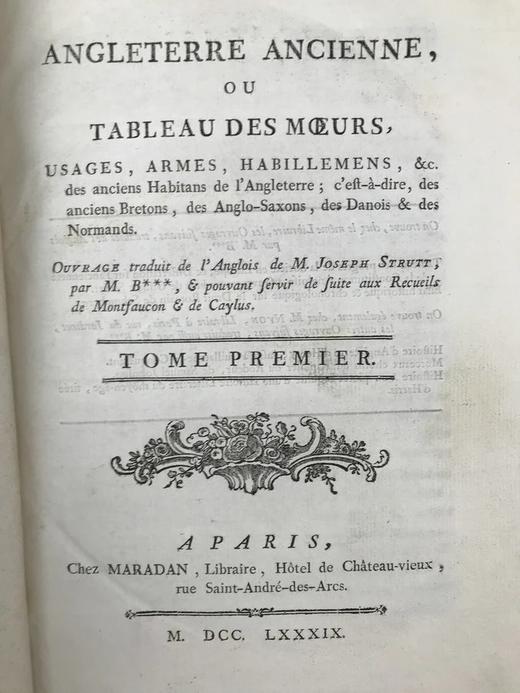 【法语】1789年 古代英格兰风俗志 67页原品版画插图 全真皮精装16开 商品图2