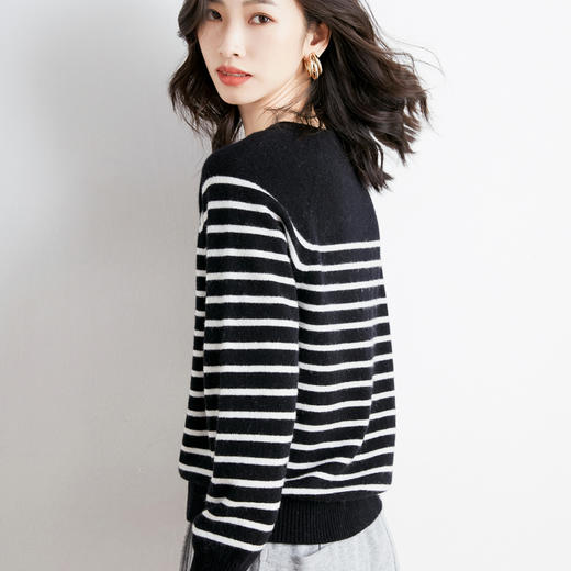 纤束马带扣条纹圆领 GH-2130 商品图5