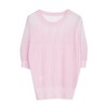 谜底2022春新款宽松渐变圆领短袖套头针织衫女立体卷边221MZ0342 商品缩略图3