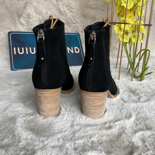 IUIU SECOND 秋冬绑带短靴绒面时装靴 商品图2