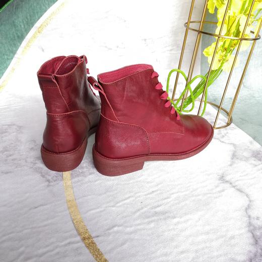 IUIU SECOND 秋冬牛皮绑带短靴马丁靴 商品图4