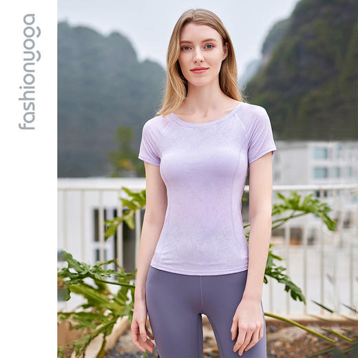 凡圣瑜伽简约雅致舒适三分袖F12305 商品图2