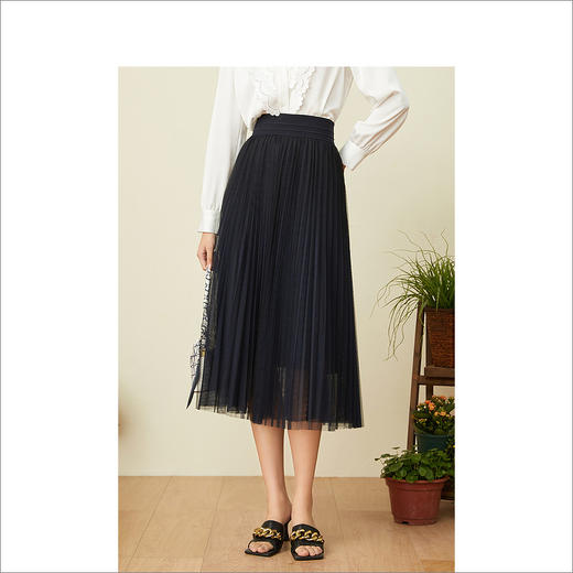 YINER音儿2022春季新款商务通勤时尚半身纱裙A字女裙8c32150080 商品图0