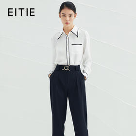 EITIE爱特爱春季新款时尚百搭显瘦撞色上衣气质通勤衬衫A2209907