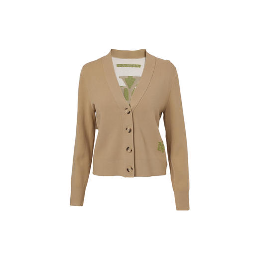 YINER音儿2022春新款字母提花V领针织开衫外套8c32106360 商品图4