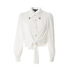 EITIE爱特爱春季新款设计感金属装饰复古气质系带白衬衫A2209913 商品缩略图4