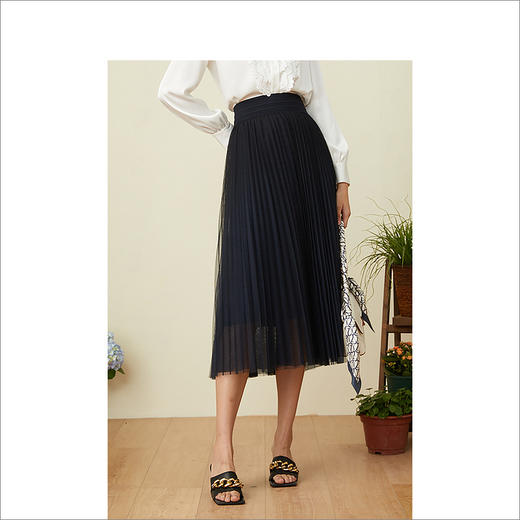 YINER音儿2022春季新款商务通勤时尚半身纱裙A字女裙8c32150080 商品图1