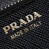 PRADA 普拉达 女士大号 Saffiano 十字纹皮革珐琅金属三角徽标票夹钱包 黑色 1MH132 QHH F0002 商品缩略图1