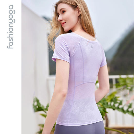 凡圣瑜伽简约雅致舒适三分袖F12305 商品图3