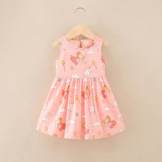 【时尚可爱 清凉舒适】全棉女童A字裙连衣裙春夏季中小童女无袖童装卡通印花公主裙 商品图6